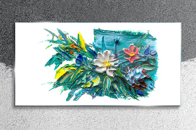 Tableau imprimé sur verre Une explosion florale de couleurs