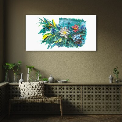 Tableau imprimé sur verre Une explosion florale de couleurs