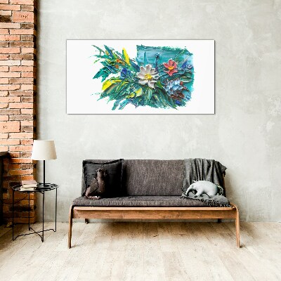 Tableau imprimé sur verre Une explosion florale de couleurs