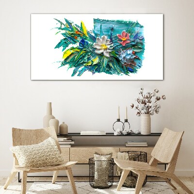 Tableau imprimé sur verre Une explosion florale de couleurs