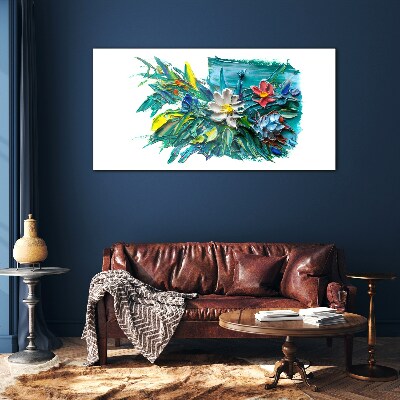 Tableau imprimé sur verre Une explosion florale de couleurs
