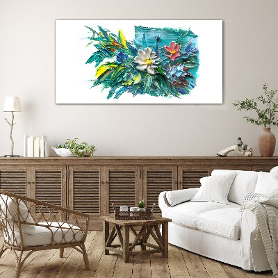 Tableau imprimé sur verre Une explosion florale de couleurs