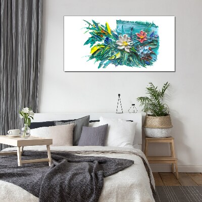 Tableau imprimé sur verre Une explosion florale de couleurs