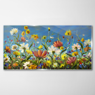 Tableau en verre Paysage floral printanier