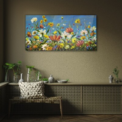 Tableau en verre Paysage floral printanier