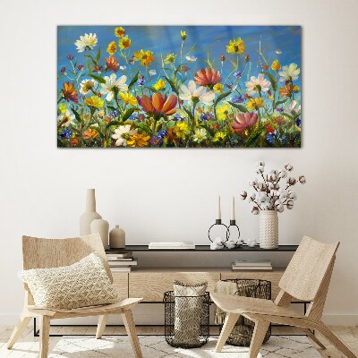 Tableau en verre Paysage floral printanier