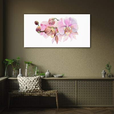 Tableau imprimé sur verre Orchidée aux tons pastel
