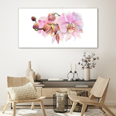 Tableau imprimé sur verre Orchidée aux tons pastel
