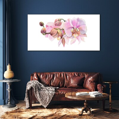 Tableau imprimé sur verre Orchidée aux tons pastel