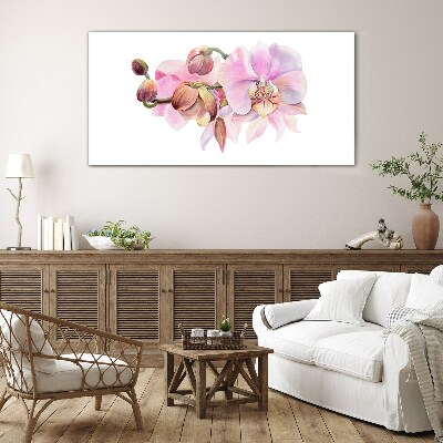 Tableau imprimé sur verre Orchidée aux tons pastel
