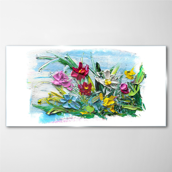 Tableau sur verre Un bouquet floral aux couleurs intenses