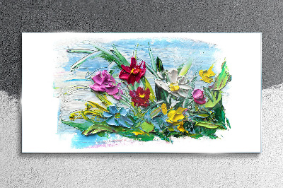 Tableau sur verre Un bouquet floral aux couleurs intenses