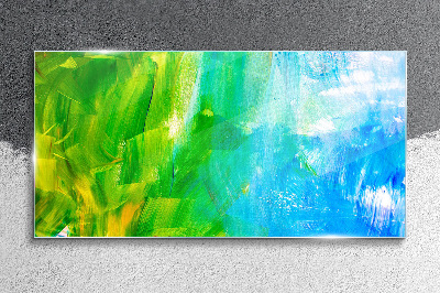 Tableau sur verre Abstraction vert-bleu