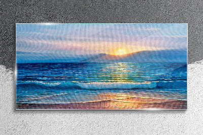 Tableau imprimé sur verre Coucher de soleil sur la mer calme