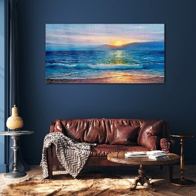 Tableau imprimé sur verre Coucher de soleil sur la mer calme