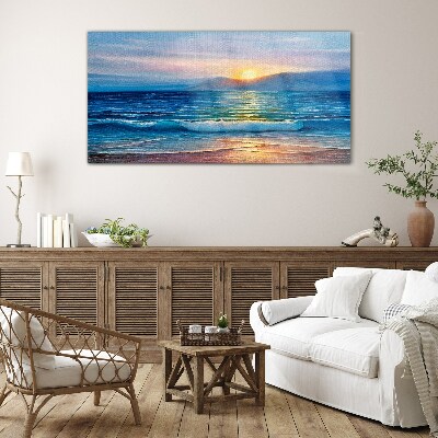 Tableau imprimé sur verre Coucher de soleil sur la mer calme