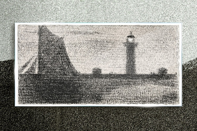 Tableau verre imprimé Un phare dans un décor monochrome
