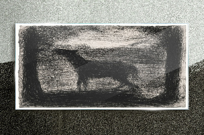 Tableau en verre L'ombre d'un cheval dans la forêt