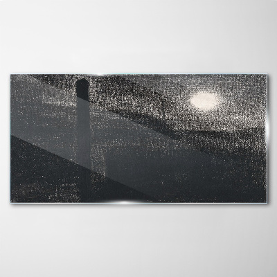 Tableau sur verre Coucher de soleil sur la ville