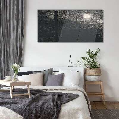 Tableau sur verre Coucher de soleil sur la ville