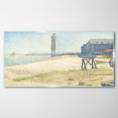 Tableau sur verre Un phare au bord de la mer