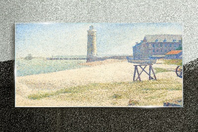 Tableau sur verre Un phare au bord de la mer