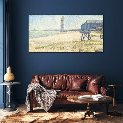 Tableau sur verre Un phare au bord de la mer