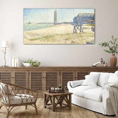 Tableau sur verre Un phare au bord de la mer
