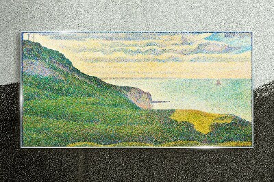 Tableau verre imprimé Paysage de bord de mer en points de couleur
