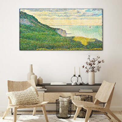 Tableau verre imprimé Paysage de bord de mer en points de couleur