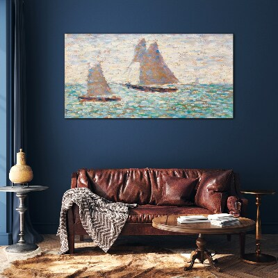 Tableau verre imprimé Navigue sur une mer calme