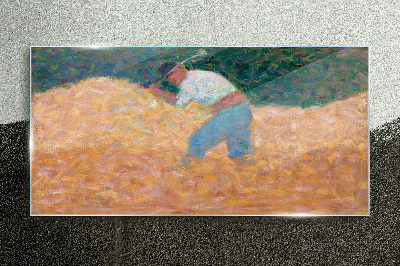 Tableau imprimé sur verre Un agriculteur travaillant dans le champ