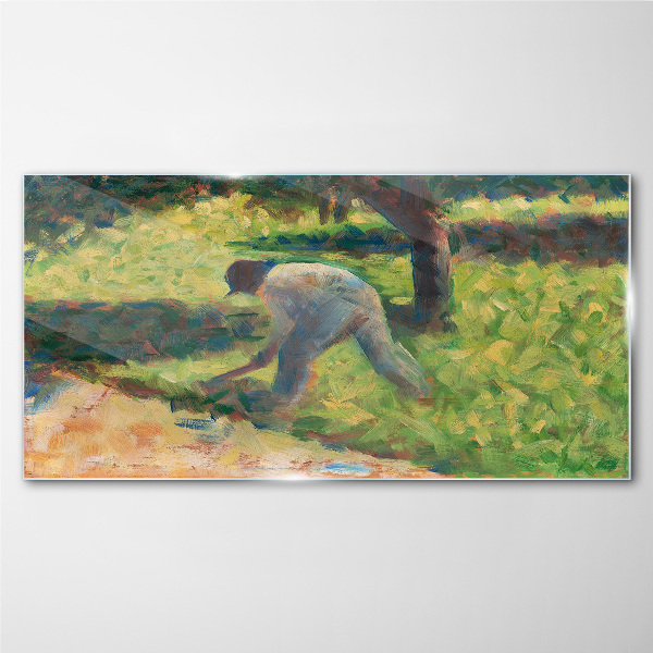 Tableau en verre Travailler dans le jardin