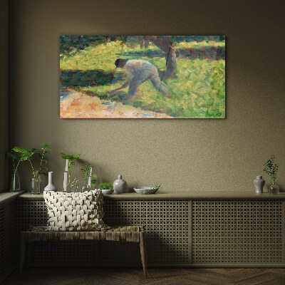 Tableau en verre Travailler dans le jardin