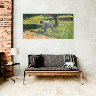 Tableau en verre Travailler dans le jardin