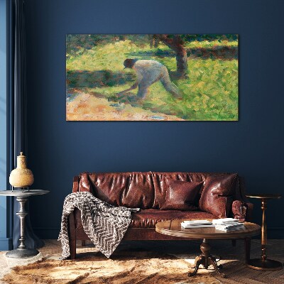 Tableau en verre Travailler dans le jardin