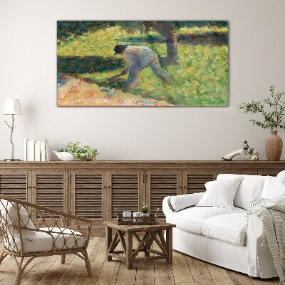 Tableau en verre Travailler dans le jardin