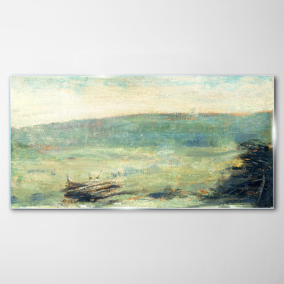 Tableau sur verre Un paysage paisible aux tons pastel