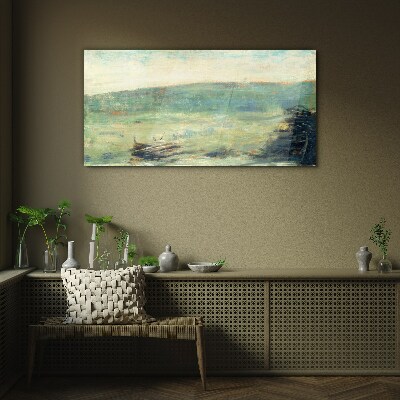 Tableau sur verre Un paysage paisible aux tons pastel