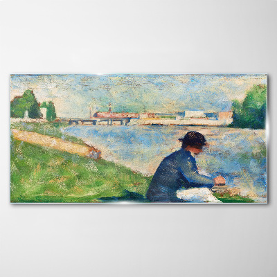 Tableau imprimé sur verre Un paysage paisible au bord de la rivière
