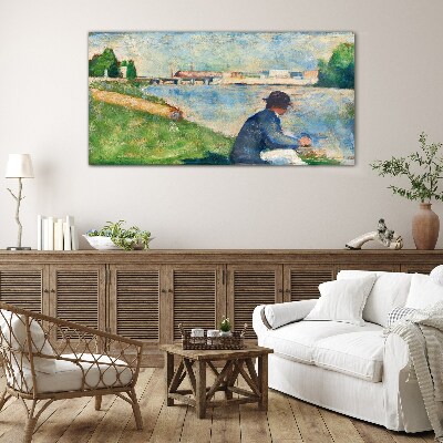 Tableau imprimé sur verre Un paysage paisible au bord de la rivière