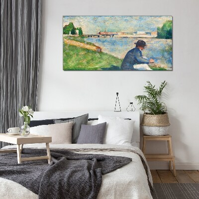 Tableau imprimé sur verre Un paysage paisible au bord de la rivière