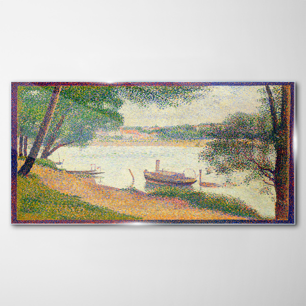 Tableau verre imprimé Un paysage paisible au bord de la rivière
