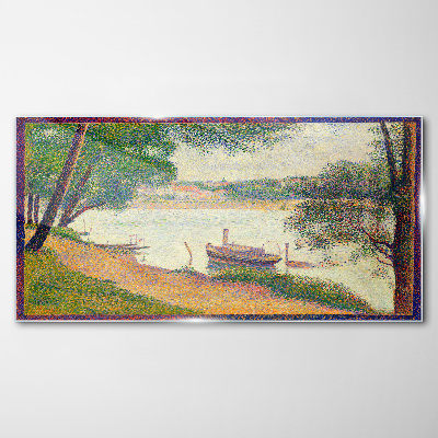 Tableau verre imprimé Un paysage paisible au bord de la rivière