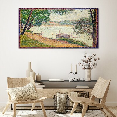 Tableau verre imprimé Un paysage paisible au bord de la rivière