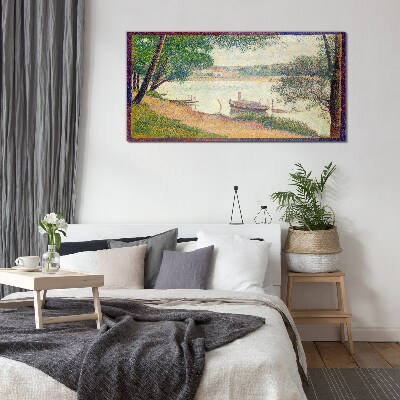 Tableau verre imprimé Un paysage paisible au bord de la rivière
