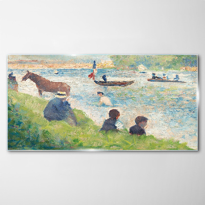 Tableau en verre Un après-midi d'été au bord de la rivière