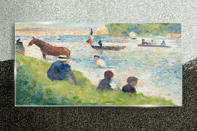 Tableau en verre Un après-midi d'été au bord de la rivière