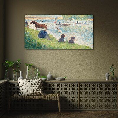 Tableau en verre Un après-midi d'été au bord de la rivière