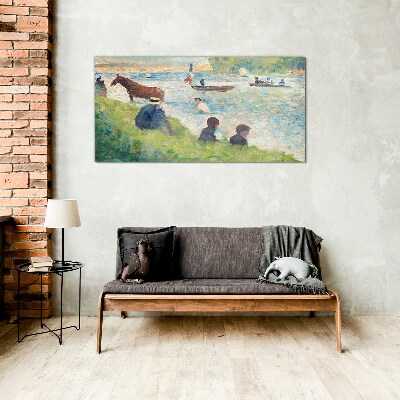 Tableau en verre Un après-midi d'été au bord de la rivière